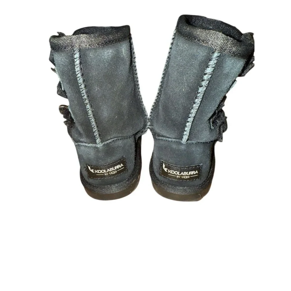 Koolaburra by UGG Toddler Black Short Boots Size 10‎ Bow Accents fair condition